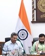 Haryana chief minister Nayab Singh Saini during a meeting regarding emergency response in Chandigarh on Saturday. (Sourced) Haryana chief minister Nayab Singh Saini during a meeting regarding emergency response in Chandigarh on Saturday. (Sourced)