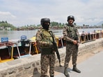Paramilitary soldiers on the banks of Dal Lake in Srinagar on 10 May 2025. Paramilitary soldiers on the banks of Dal Lake in Srinagar on 10 May 2025.