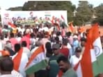 Union Minister Shobha Karandlaje and Leader of Opposition in the Karnataka Legislative Council Chalavadi Narayanaswamy led the march. Union Minister Shobha Karandlaje and Leader of Opposition in the Karnataka Legislative Council Chalavadi Narayanaswamy led the march.
