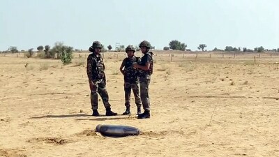 A suspected projectile was safely defused in Rajasthan's Jaisalmer on Sunday. (ANI - X) A suspected projectile was safely defused in Rajasthan's Jaisalmer on Sunday. (ANI - X)