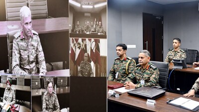Chief of the Army Staff General Upendra Dwivedi chairs a meeting with Western Command Army Commanders to review the security situation along the border following ceasefire violations by Pakistan on the night of May 10-11, 2025, as part of Operation Sindoor, in New Delhi on Sunday. (ADG PI Indian Army - X) Chief of the Army Staff General Upendra Dwivedi chairs a meeting with Western Command Army Commanders to review the security situation along the border following ceasefire violations by Pakistan on the night of May 10-11, 2025, as part of Operation Sindoor, in New Delhi on Sunday. (ADG PI Indian Army - X)