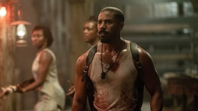 Michael B. Jordan stars in a double role in Sinners. Michael B. Jordan stars in a double role in Sinners.