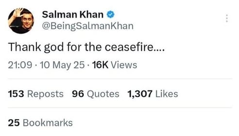 Salman Khan shared a tweet but then deleted it. Salman Khan shared a tweet but then deleted it.