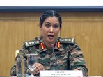 Colonel Sofiya Qureshi briefing the media on ‘Operation Sindoor’, in New Delhi on Saturday. Colonel Sofiya Qureshi briefing the media on ‘Operation Sindoor’, in New Delhi on Saturday.
