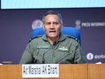 Air Marshal AK Bharti during a press conference on 'Operation Sindoor' in New Delhi on Monday