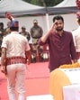 Son Imran Raza pays his respects to BSF's Sub Inspector Mohammad Imtiaz , who lost his life in the line of duty in district Jammu, at Jaiprakash Narayan International Airport in Patna, Bihar, on Monday. (Santosh Kumar/HT)