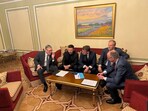 Ukraine's President Volodymyr Zelenskiy, Britain's Prime Minister Keir Starmer, French President Emmanuel Macron, German Chancellor Friedrich Merz and Polish Prime Minister Donald Tusk 