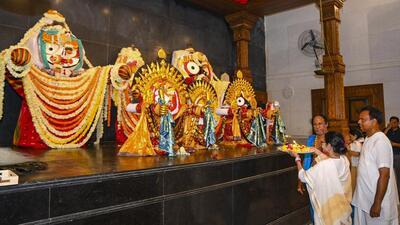 *West Bengal CM Mamata Banerjee offers prayer to Lord Jagannath at the newly inaugurated Jagannath Temple in Digha on April 30 (@MamataOfficial/PTI FILE) *West Bengal CM Mamata Banerjee offers prayer to Lord Jagannath at the newly inaugurated Jagannath Temple in Digha on April 30 (@MamataOfficial/PTI FILE)
