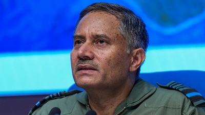 Air Marshal AK Bharti, Director General of Air Operations, at a special briefing on Operation Sindoor in New Delhi on Monday. (HT) Air Marshal AK Bharti, Director General of Air Operations, at a special briefing on Operation Sindoor in New Delhi on Monday. (HT)