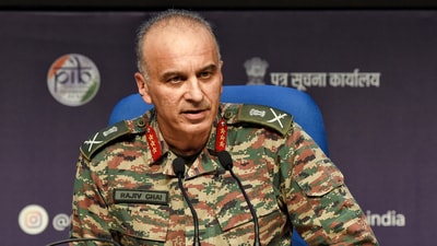 DGMO Lieutenant General Rajiv Ghai during the press conference on Operation Sindoor, in New Delhi on Sunday. (ANI) DGMO Lieutenant General Rajiv Ghai during the press conference on Operation Sindoor, in New Delhi on Sunday. (ANI)
