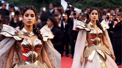Janhvi Kapoor gives princess vibes wearing the white and golden gown and her hair tied in a beautiful braid in the AI video. Several fans believed her to be the best dressed. Janhvi Kapoor gives princess vibes wearing the white and golden gown and her hair tied in a beautiful braid in the AI video. Several fans believed her to be the best dressed. 