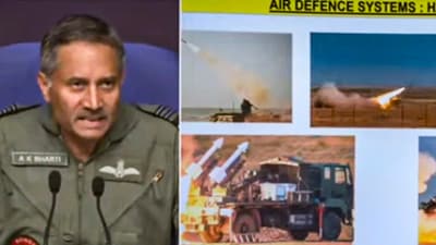 Air Marshal AK Bharti speaks during a press conference on 'Operation Sindoor', in New Delhi. (PTI) Air Marshal AK Bharti speaks during a press conference on 'Operation Sindoor', in New Delhi. (PTI)