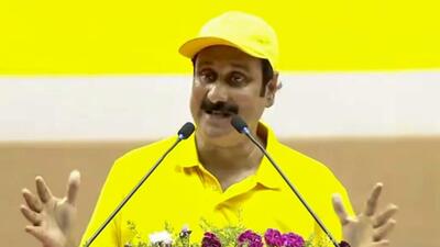 Pattali Makkal Katchi (PMK) leader Anbumani Ramadoss speaks during a party conference in Chengalpattu district, Tamil Nadu, on Sunday (PTI) Pattali Makkal Katchi (PMK) leader Anbumani Ramadoss speaks during a party conference in Chengalpattu district, Tamil Nadu, on Sunday (PTI)
