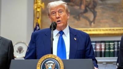 President Donald Trump speaks during an event in the Roosevelt Room at the White House on Monday. (AP) President Donald Trump speaks during an event in the Roosevelt Room at the White House on Monday. (AP)
