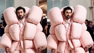 One AI look that had fans laughing was Ranbir Kapoor's puffy jacket, which looked almost like he was carrying pillows with him on the red carpet. One AI look that had fans laughing was Ranbir Kapoor's puffy jacket, which looked almost like he was carrying pillows with him on the red carpet. 