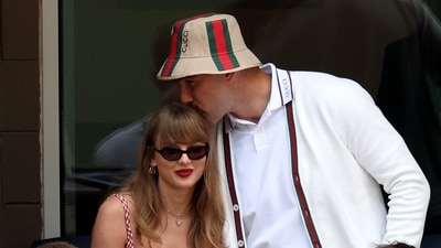 Taylor Swift and Travis Kelce spotted in Philadelphia on Mother's Day, May 11, 2025.
Jamie Squire/Getty Images/AFP (Photo by JAMIE SQUIRE / GETTY IMAGES NORTH AMERICA / Getty Images via AFP) (Getty Images via AFP)