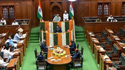 The budget session of the assembly on April 2. (HT Photo) The budget session of the assembly on April 2. (HT Photo)