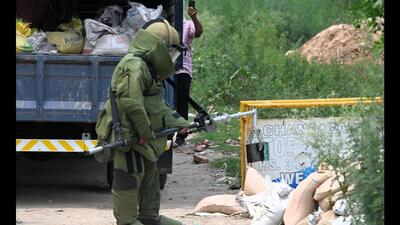 The explosive was disposed of by the bomb squad team on Saturday. (HT File)