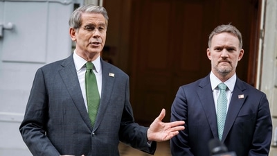 US Treasury Secretary Scott Bessent (L) and US Trade Representative Jamieson Greer speak to the media after talks between senior US and Chinese officials on tariffs. (AFP) US Treasury Secretary Scott Bessent (L) and US Trade Representative Jamieson Greer speak to the media after talks between senior US and Chinese officials on tariffs. (AFP)