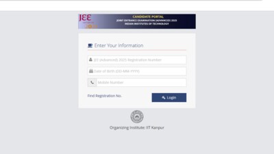IIT JEE Advanced admit cards out at jeeadv.ac.in (Official website, screenshot)