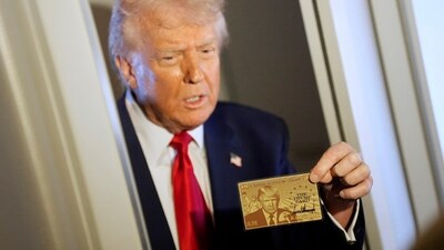 President Donald Trump holds up the gold card on April 3, 2025. The card offers citizenship to immigrants in exchange for a whopping premium of $5 million. (AP) President Donald Trump holds up the gold card on April 3, 2025. The card offers citizenship to immigrants in exchange for a whopping premium of $5 million. (AP)
