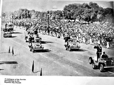 A picture shared by Harinder Jeet Singh displays the DFS’ show of strength at a Republic Day parade in 1960s. A picture shared by Harinder Jeet Singh displays the DFS’ show of strength at a Republic Day parade in 1960s.