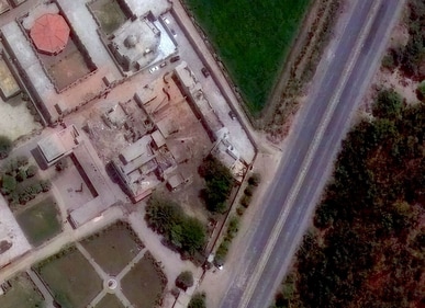A satellite image shows a closer view of buildings damaged following airstrikes in Bahawalpur, Pakistan. (Reuters)