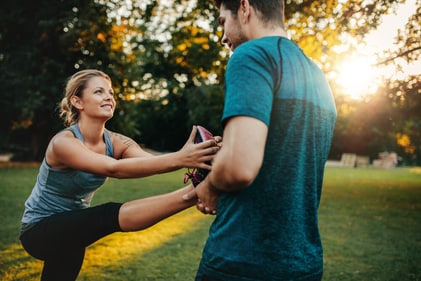 PNF stretching requires assistance from a fitness coach or anyone else. (Shutterstock) PNF stretching requires assistance from a fitness coach or anyone else. (Shutterstock)