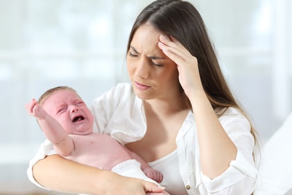 Baby blue is a temporary phase of negative moods because of hormonal changes, which include irritation or mood swings. It usually fades away quickly. (Shutterstock) Baby blue is a temporary phase of negative moods because of hormonal changes, which include irritation or mood swings. It usually fades away quickly. (Shutterstock)