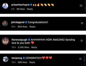 Fans and celeb friends wasted no time flooding the comments with love Fans and celeb friends wasted no time flooding the comments with love