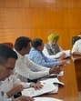 A meeting of the Mohali Municipal Corporation’s Finance and Contract Committee underway on Monday (HT photo)
