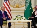 President Donald Trump and Saudi Crown Prince Mohammed bin Salman speak during a meeting at the Royal Palace in Riyadh, Saudi Arabia, Tuesday, May 13, 2025. AP/PTI(AP05_13_2025_000223B) President Donald Trump and Saudi Crown Prince Mohammed bin Salman speak during a meeting at the Royal Palace in Riyadh, Saudi Arabia, Tuesday, May 13, 2025. AP/PTI(AP05_13_2025_000223B)