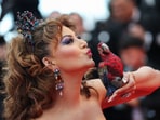 Urvashi Rautela poses on the red carpet during arrivals for the opening ceremony and the screening the film Partir un jour (Leave One Day) Out of competition at the 78th Cannes Film Festival in Cannes, France, May 13, 2025. 