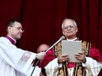 Newly elected Pope Leo XIV, Cardinal Robert Prevost of the Unites States delivers the "Urbi et Orbi" (to the city and to the world) message from the balcony of St. Peter's Basilica, at the Vatican, May 8, 2025. 