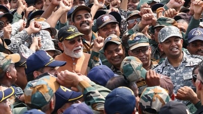 During a powerful speech at the Adampur air base, Prime Minister Narendra Modi delivered a firm warning to those who pose a threat to India's sovereignty and security, signaling the country's unwavering stance against any form of terrorism. ( PMO)