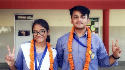Lucknow Public School's class 12th toppers, Anchal Bhardwaj (98.8 %) and Arul Srivastava (98.6%), pose for a picture after the declaration of CBSE Board Class 10th and 12th result, in Lucknow on Tuesday. (Naeem Ansari/ ANI Photo) Lucknow Public School's class 12th toppers, Anchal Bhardwaj (98.8 %) and Arul Srivastava (98.6%), pose for a picture after the declaration of CBSE Board Class 10th and 12th result, in Lucknow on Tuesday. (Naeem Ansari/ ANI Photo)