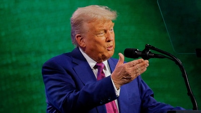 US President Donald Trump addresses the gathering at the Saudi-US Investment Forum, in Riyadh on Tuesday. (REUTERS/ANI) (REUTERS) US President Donald Trump addresses the gathering at the Saudi-US Investment Forum, in Riyadh on Tuesday. (REUTERS/ANI) (REUTERS)