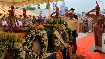 BSF constable Deepak Chingakham’s cremation was performed at his birthplace in Yairipok Yambem Mathak Leikai, Imphal East, Manipur. BSF constable Deepak Chingakham’s cremation was performed at his birthplace in Yairipok Yambem Mathak Leikai, Imphal East, Manipur.