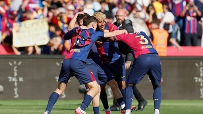Barcelona are just one win away from winning the La Liga title. (AP Image) Barcelona are just one win away from winning the La Liga title. (AP Image)