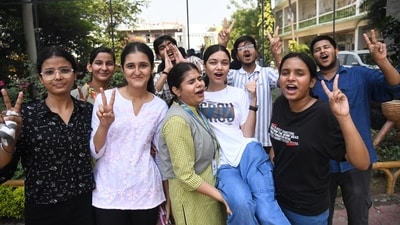 Students celebrating after declaration of CBSE Class 12 results at St. Dominic Savio's High School Danapur in Patna. (Santosh Kumar) Students celebrating after declaration of CBSE Class 12 results at St. Dominic Savio's High School Danapur in Patna. (Santosh Kumar)