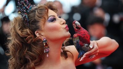 Urvashi Rautela poses on the red carpet during arrivals for the opening ceremony and the screening the film Partir un jour (Leave One Day) Out of competition at the 78th Cannes Film Festival in Cannes, France, May 13, 2025. (REUTERS/Stephane Mahe)
