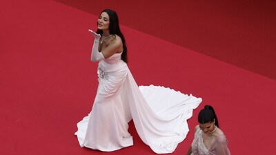 Nadine Nassib Njeim poses on the red carpet during arrivals for the opening ceremony and the screening the film "Partir un jour" (Leave One Day) Out of competition at the 78th Cannes Film Festival in Cannes, France, May 13, 2025. REUTERS/Benoit Tessier (REUTERS)