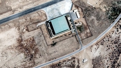 Pre-strike satellite view of Bholari Air Base, taken before the May 11 attack. On Saturday at 5 a.m., Pakistan launched YIHA III kamikaze drones toward Amritsar, targeting civilian zones. Indian air defenses intercepted the swarm. (via REUTERS)