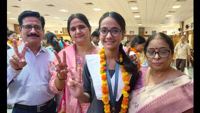 Madhavi Upadhyay scored 91% (PCB stream) in the CBSE Class 12 examinations. (HT Photo) Madhavi Upadhyay scored 91% (PCB stream) in the CBSE Class 12 examinations. (HT Photo)