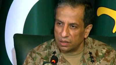 Pakistan Army's Director General Inter-Services Public Relations (DG-ISPR) Lt Gen Ahmed Sharif addressed a press briefing amid India-Pak tensions. (X/YearOfTheKraken) Pakistan Army's Director General Inter-Services Public Relations (DG-ISPR) Lt Gen Ahmed Sharif addressed a press briefing amid India-Pak tensions. (X/YearOfTheKraken)