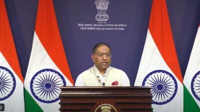 Randhir Jaiswal, spokesperson for the ministry of external affairs, during a weekly briefing on Tuesday. (YouTube/MEA) Randhir Jaiswal, spokesperson for the ministry of external affairs, during a weekly briefing on Tuesday. (YouTube/MEA)