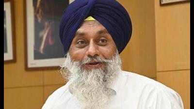 Shiromani Akali Dal president Sukhbir Singh Badal (HT File)