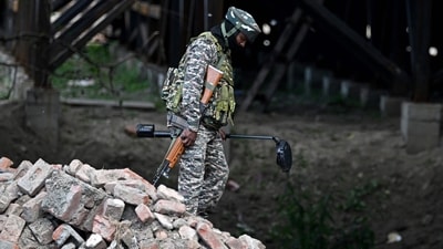 The security forces have been working overtime since the ceasefire was announced to sanitise the shelling-hit areas of live ammunition and have cautioned people about the same. (AFP) The security forces have been working overtime since the ceasefire was announced to sanitise the shelling-hit areas of live ammunition and have cautioned people about the same. (AFP)
