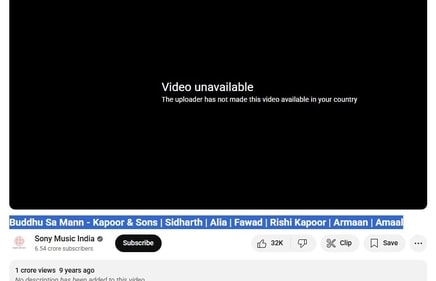 The song featuring Fawad is not avaiable in India now. The song featuring Fawad is not avaiable in India now.