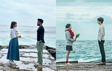 Hina Khan and Rocky Jaiswal recreate Goblin scene Hina Khan and Rocky Jaiswal recreate Goblin scene